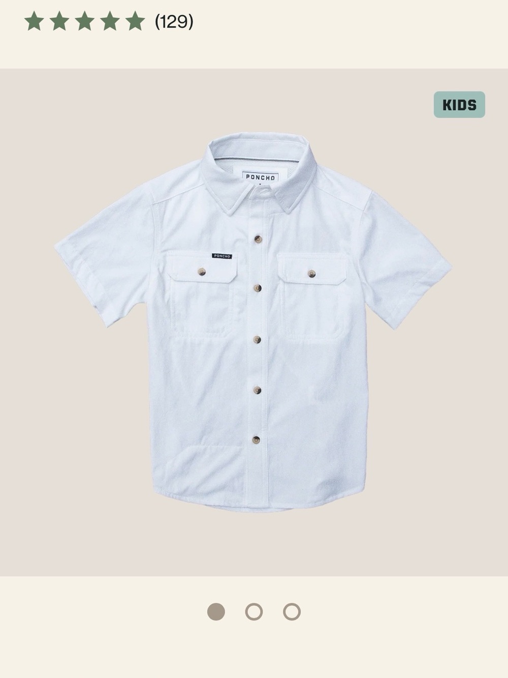 Poncho Kids Light Blue and White Micro Check Short-Sleeve Button-Up Shirt size 7